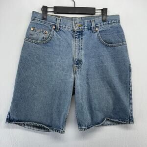 Vintage County Seat Jean Shorts Men's 32 fits 30 Blue Faded Baggy Skater y2k 9"